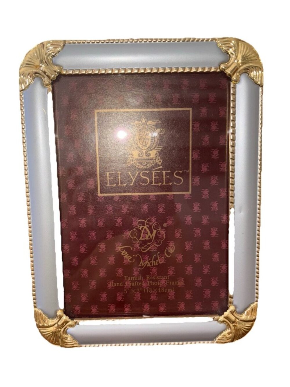 Vintage Elysees Polished Silver & Brass Scroll Frame for 5" X 7" Loui Michel Cie